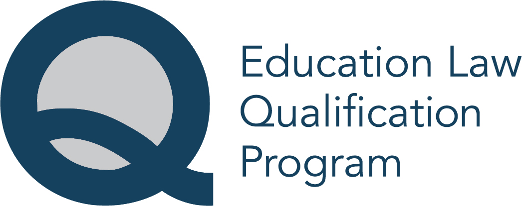Navy blue Q Education Law Qualification Program logo