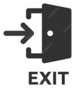 Icon with arrow pointing to exit door