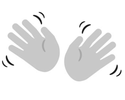 Graphic with hands waving in silent applause