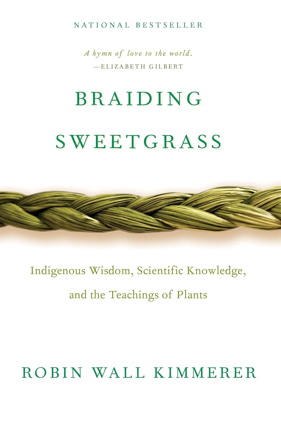 Book cover for title Braiding Sweetgrass by Robin Wall Kimmerer