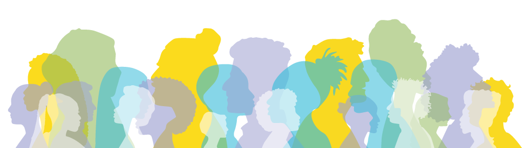Diverse people silhouettes